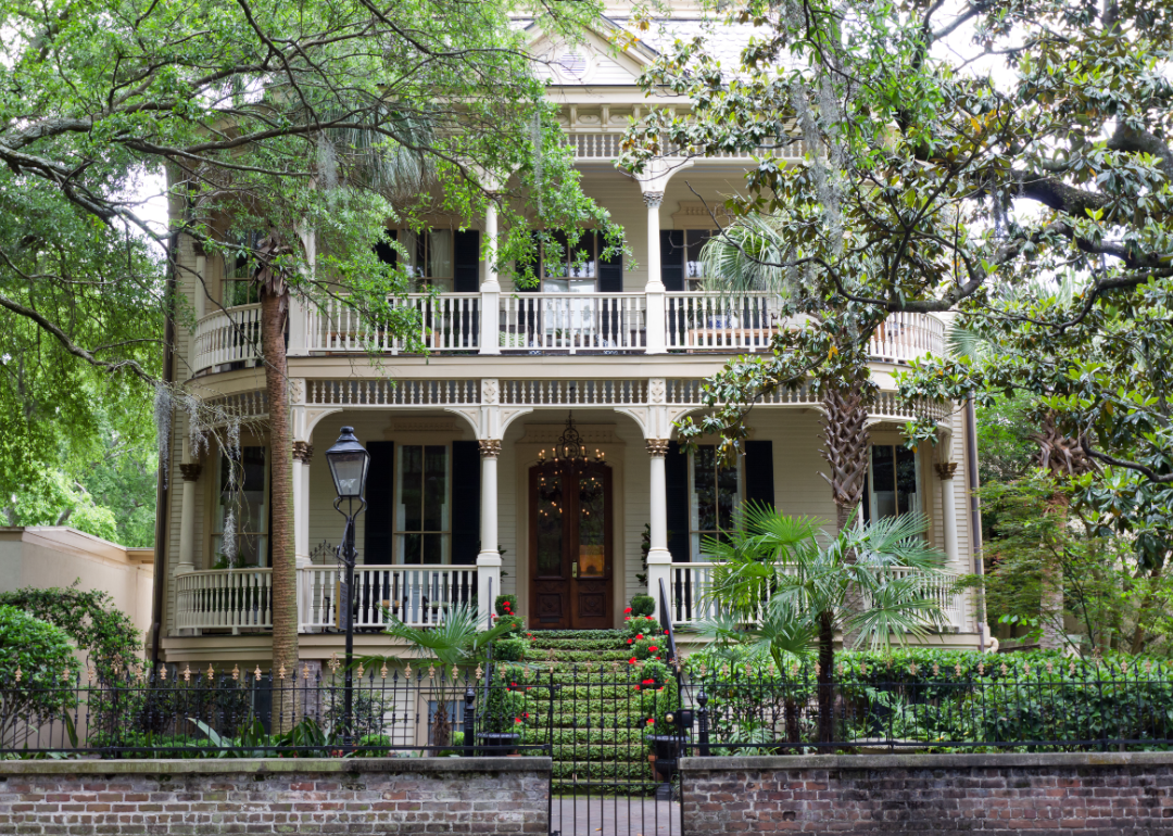 A classic prewar home in historic Savannah, Georgia.