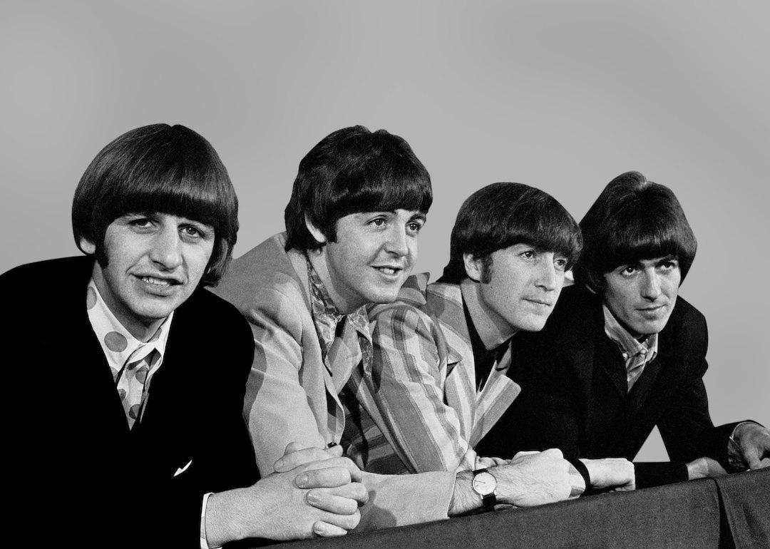 The Beatles—from left, Ringo Starr, Paul McCartney, John Lennon, and George Harrison— during a press conference on August 6, 1966 in New York, New York.