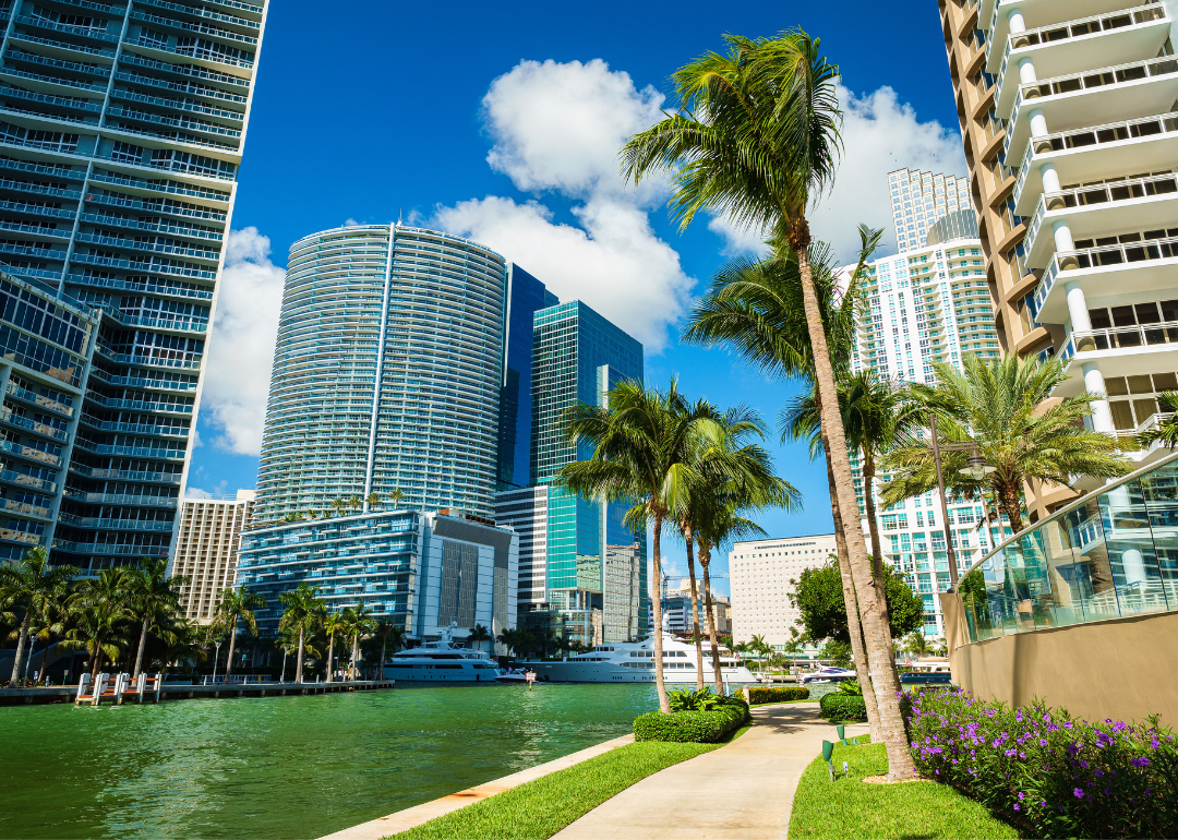 Close view of downtown Miami.