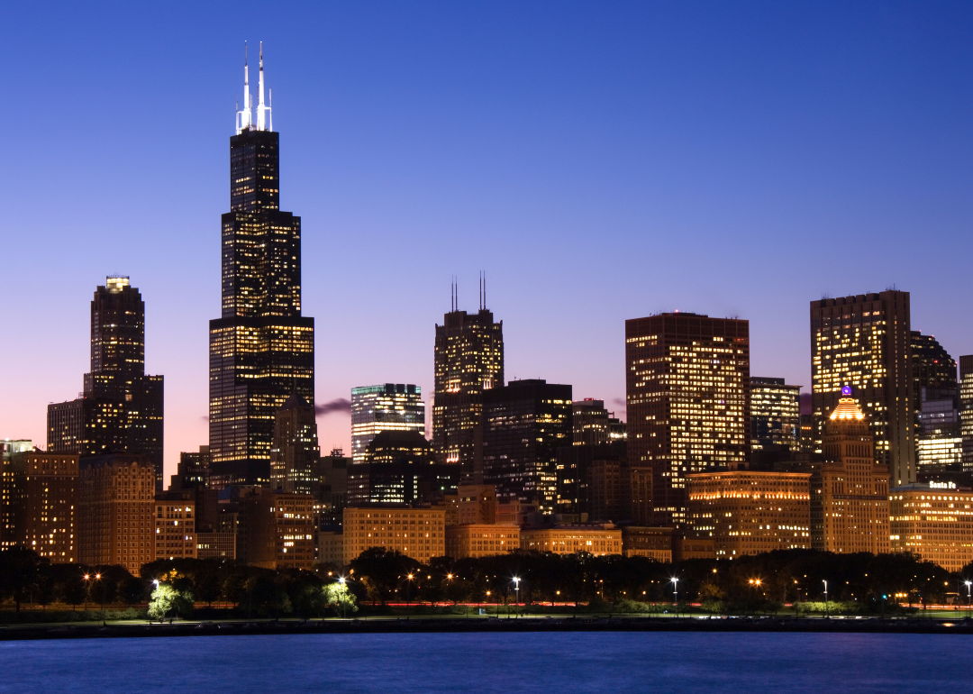 Chicago skyline at night