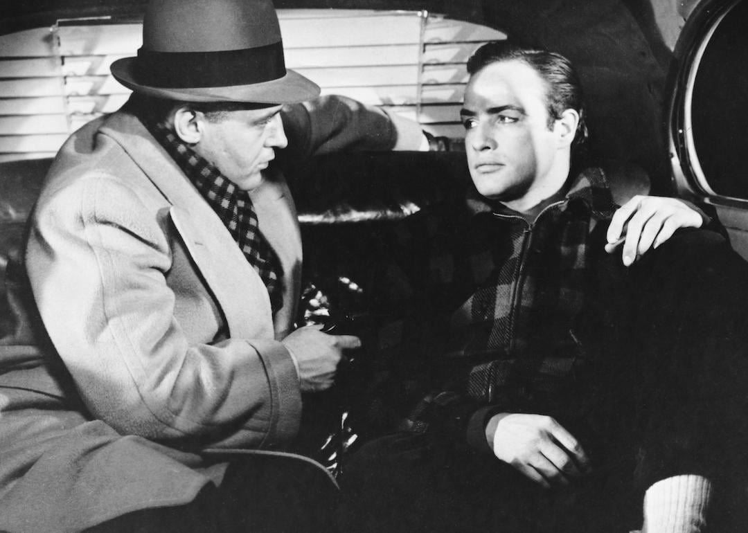 Actor Rod Steiger as Charley Malloy and actor Marlon Brando as Terry Malloy in the 'I could've been a contender' scene from 'On the Waterfront.'