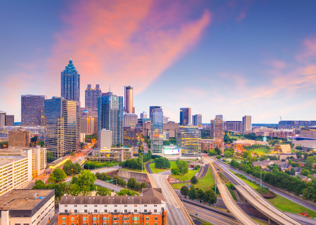 Skyline of Atlanta, Georgia before sunset