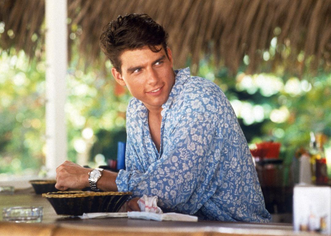 Actor Tom Cruise playing the role of a bartender in the 1988 film 'Cocktail.'