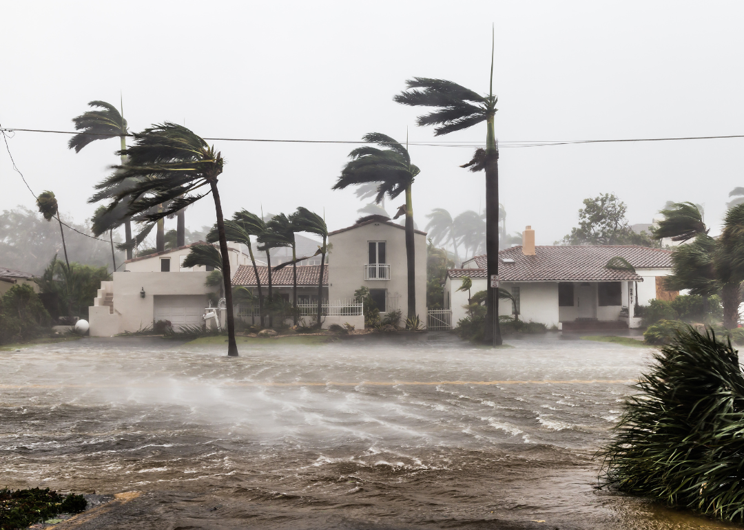 A flooded street after catastrophic Hurricane Irma hit Fort Lauderdale, FL.