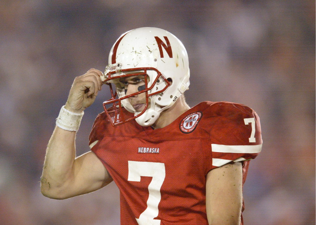 Quarterback Eric Crouch #7 of Nebraska walks of the fields during the Rose Bowl National Championship game against Miami at the Rose Bowl in Pasadena, California, circa 2002.
