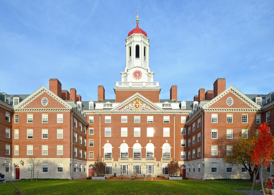 Dunster House, a dorm at Harvard University, in Cambridge, Massachusetts, during the fall.