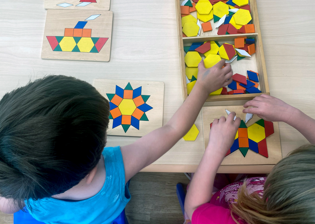 Children play in their classroom at the Huckleberry Coast Child Care Society in British Columbia. 