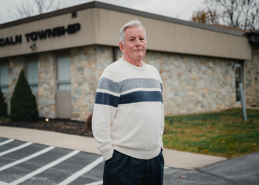John "Jay" Schneider, 76, in Downingtown, Pa., on Oct. 30. Schneider is serving as a judge of elections for the first time, overseeing the Caln Township polling place. “You don’t know how much responsibility is there, and you don’t want to screw it up.” 