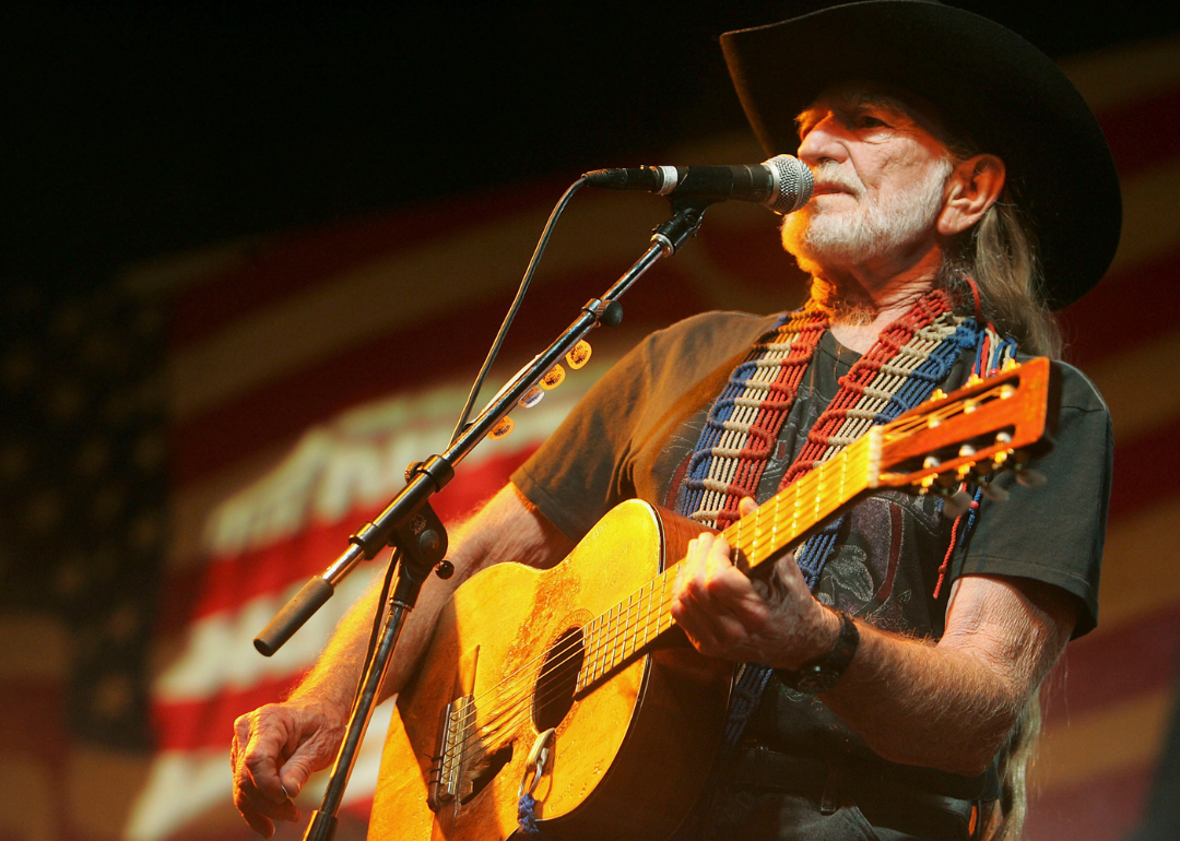 Singer/actor Willie Nelson performs at the afterparty for the premiere of Warner Bros. Picture's "The Dukes of Hazzard" at the Chinese Theater on July 28, 2005 in Los Angeles, California.