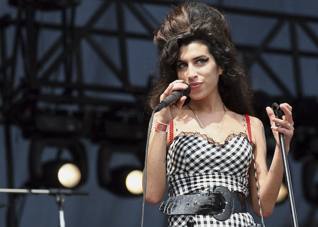 Singer Amy Winehouse performs onstage at Lollapalooza in Grant Park on Aug. 5, 2007 in Chicago, Illinois.