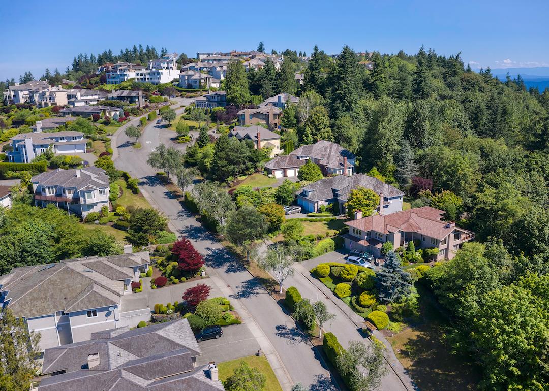 Quaint, beautiful homes in the Highlands of Newcastle near Bellevue, Washington in King County.