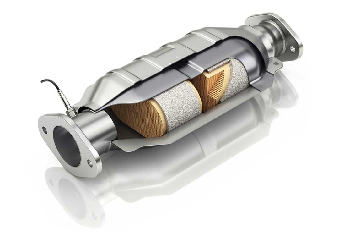 cross section of catalytic converter