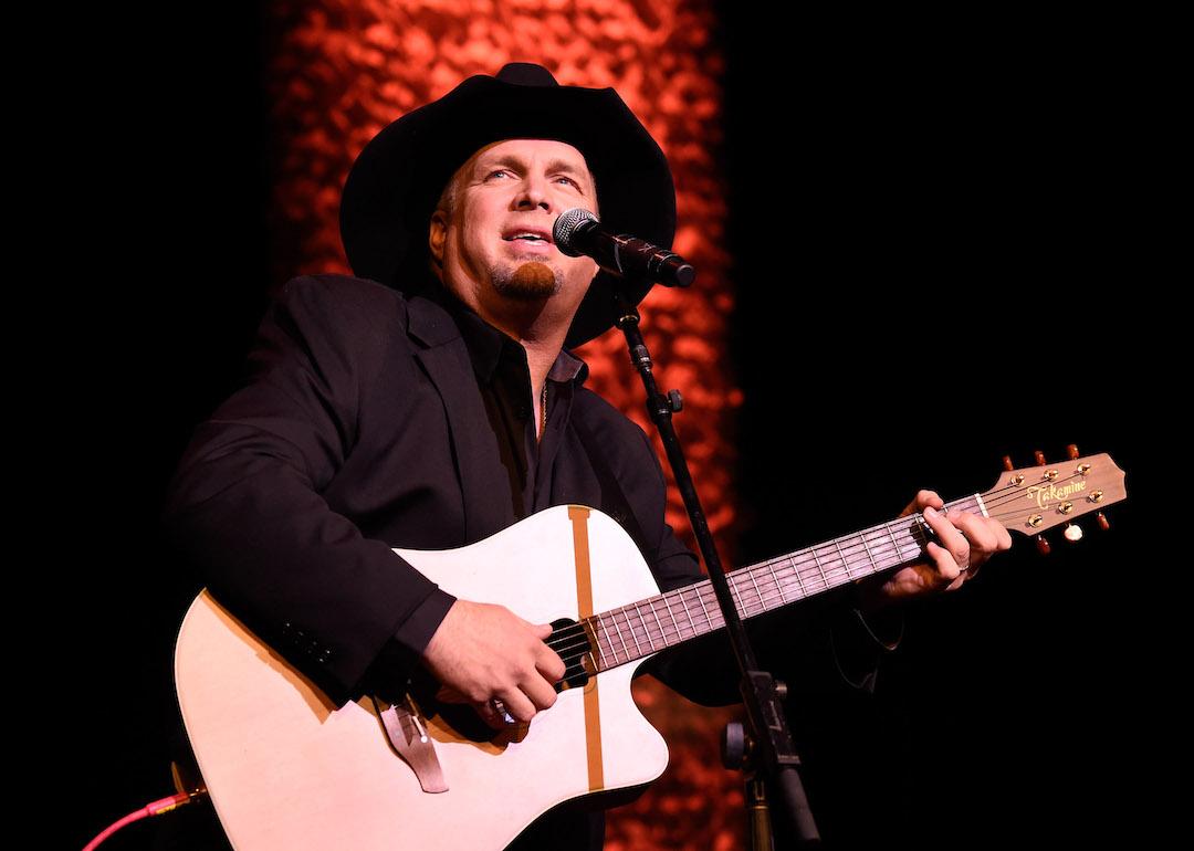 Country music artist Garth Brooks singing on stage at the ASCAP Centennial Awards on Nov. 17, 2014 in New York City.