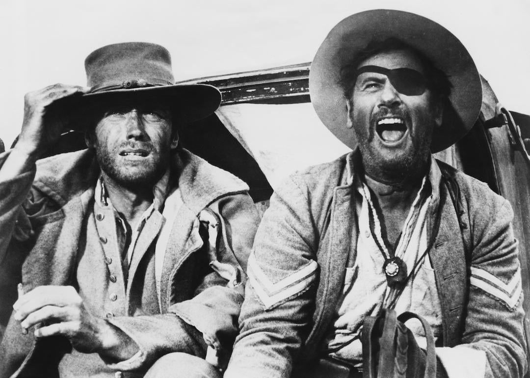 Actors Clint Eastwood and Eli Wallach in the 1966 Western 'The Good, the Bad and the Ugly.' 