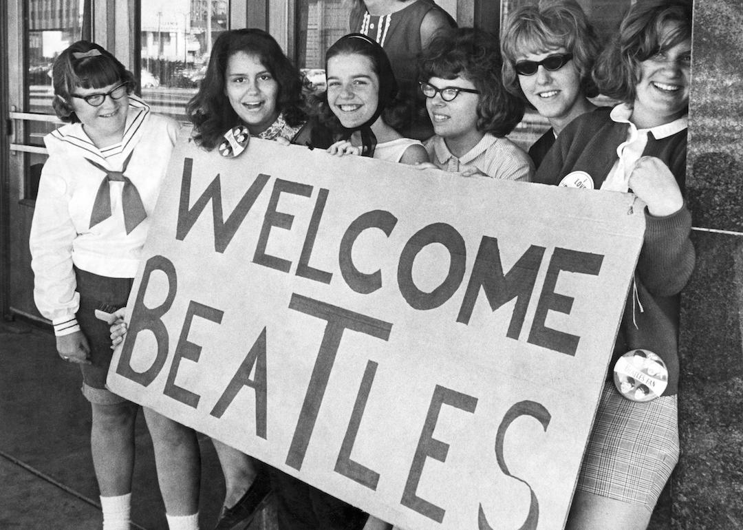 Fans arrive early to welcome their idols, The Beatles, at a concert in Milwaukee, Wisconsin on Sept. 4, 1964.