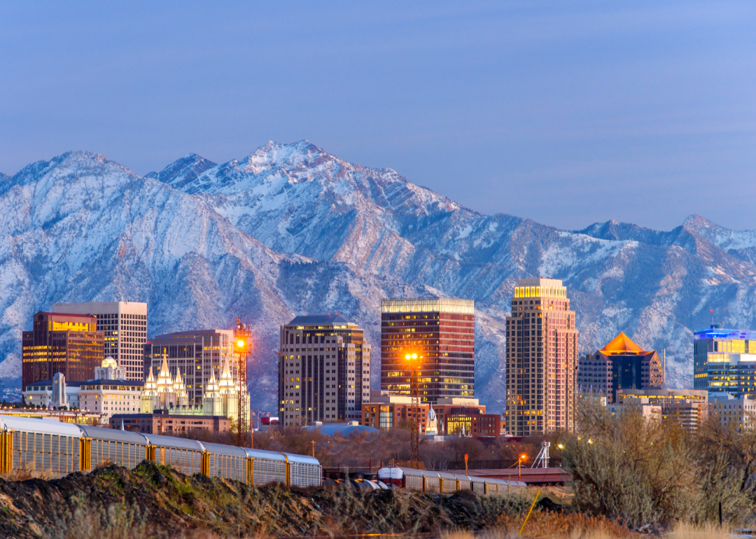 Salt Lake City skyline against mountains