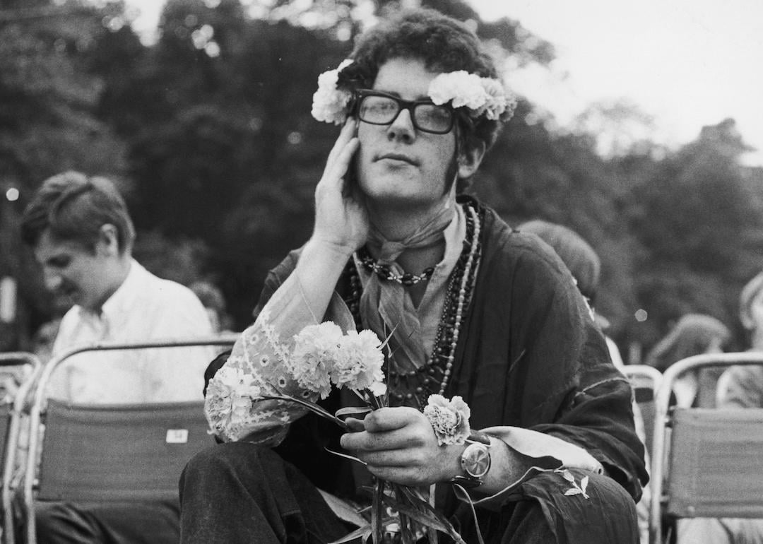 A flower person at Britain's biggest ever love-in, held in the grounds of Woburn Abbey, on Aug. 26, 1967.