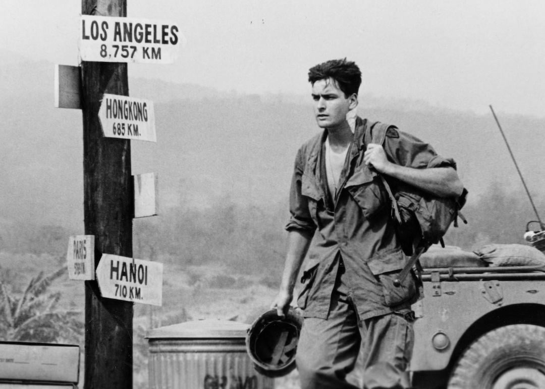 Actor Charlie Sheen in the 1986 war film 'Platoon.'