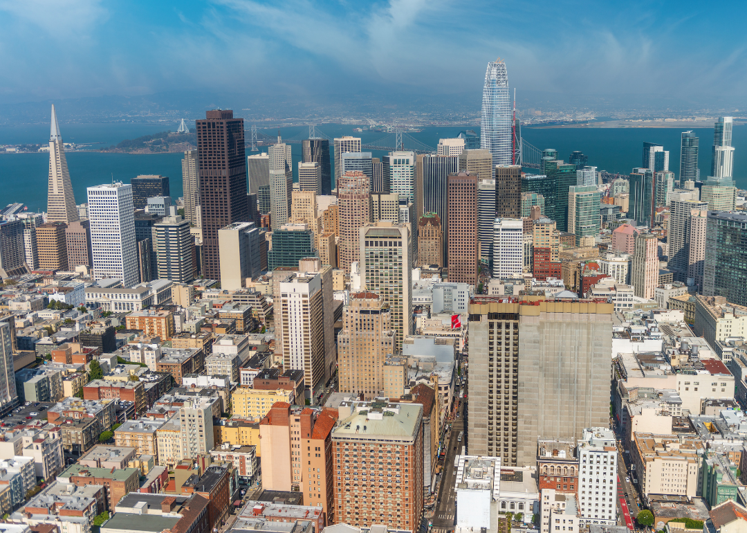 Aerial photo of the San Francisco skyline.