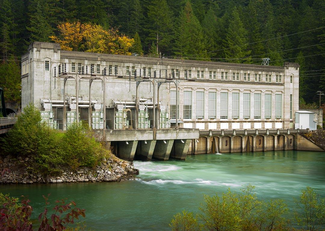 A hydroelectric plant along the Skagit River in Washington state