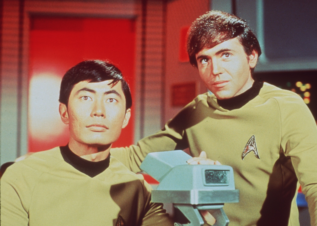George Takei as Sulu (L) and Walter Koenig as Chekov (R) in the television series, "Star Trek." 