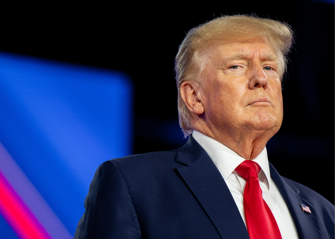 Former U.S. President Donald Trump prepares to speak at the Conservative Political Action Conference CPAC held at the Hilton Anatole on August 06, 2022 in Dallas, Texas.