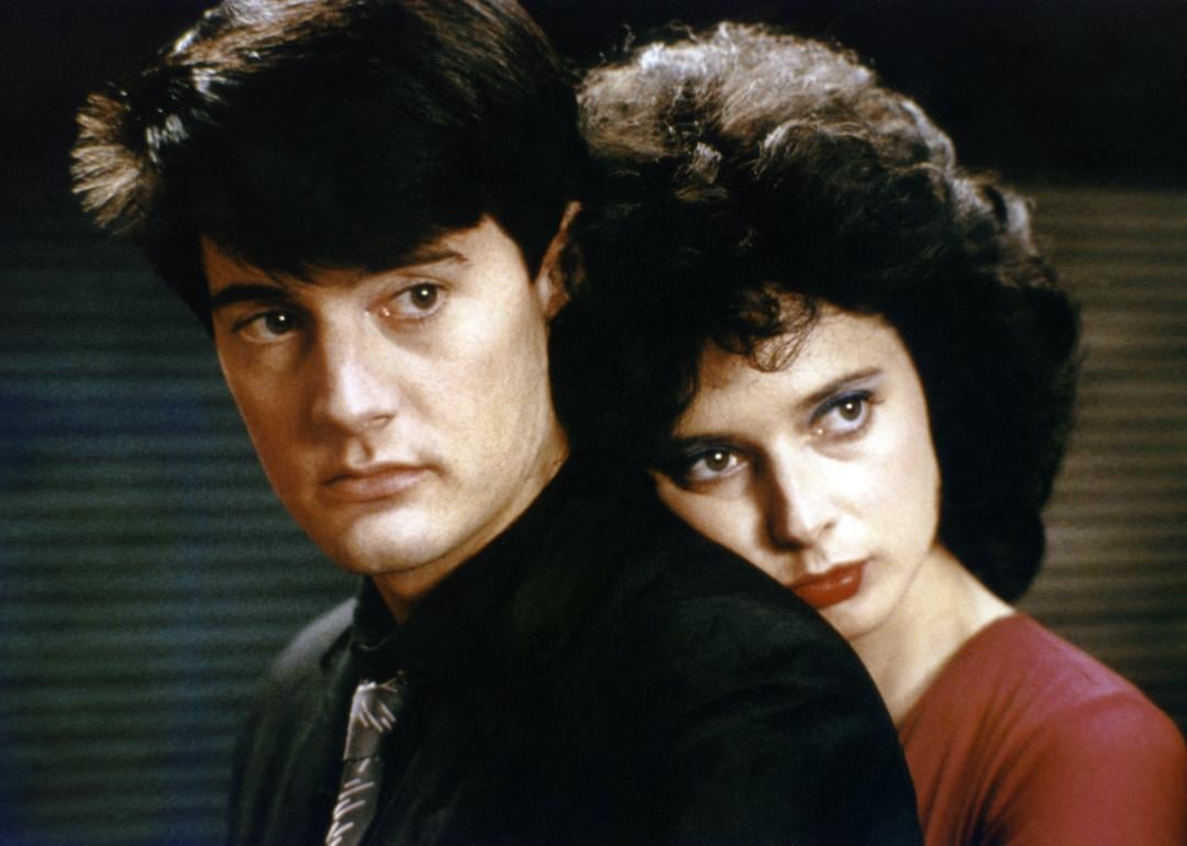 Actors Kyle MacLachlan and Isabella Rossellini on the set of 'Blue Velvet.'
