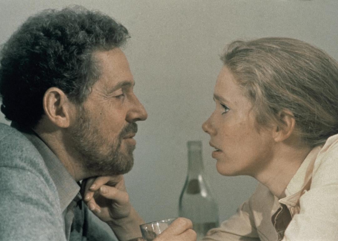 Actors Erland Josephson and Liv Ullmann on the set of the TV miniseries 'Scenes from a Marriage,' written and directed by Ingmar Bergman. 