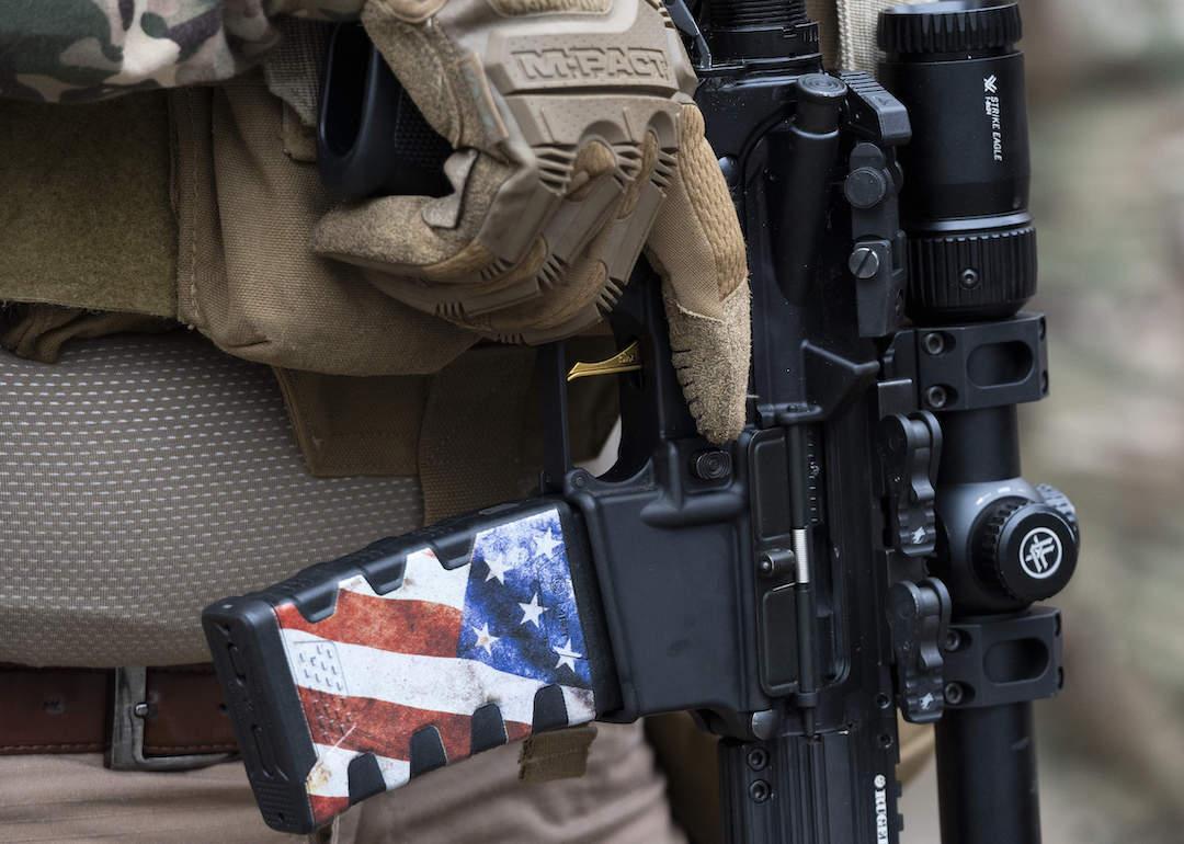 An AR-15 magazine with the American flag on Jan. 15, 2024 during the Lobby Day rally near Capitol Square in Richmond, Virginia.