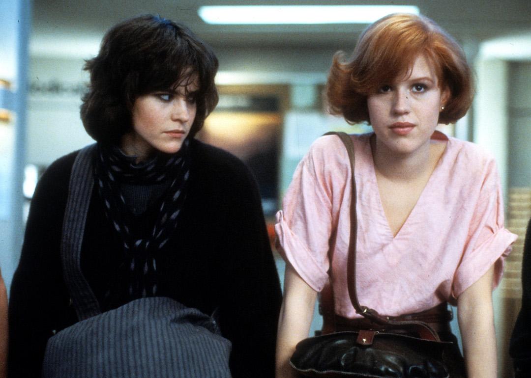 Actors Ally Sheedy and Molly Ringwald in a scene from the 1985 film 'The Breakfast Club.'