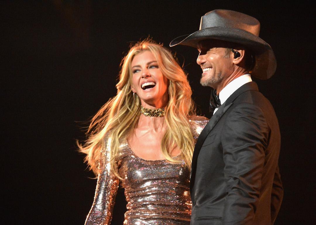 County singers Faith Hill and Tim McGraw perform onstage at the Academy of Country Music Awards in 2017 in Las Vegas, Nevada.