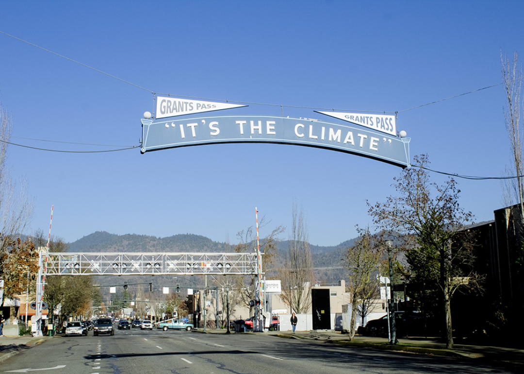 The “It’s the Climate” sign was first hung on July 20, 1920, to promote the temperate weather of Grants Pass.