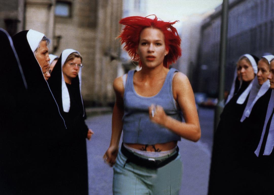 Actor Franka Potente in the 1998 thriller 'Run Lola Run.'