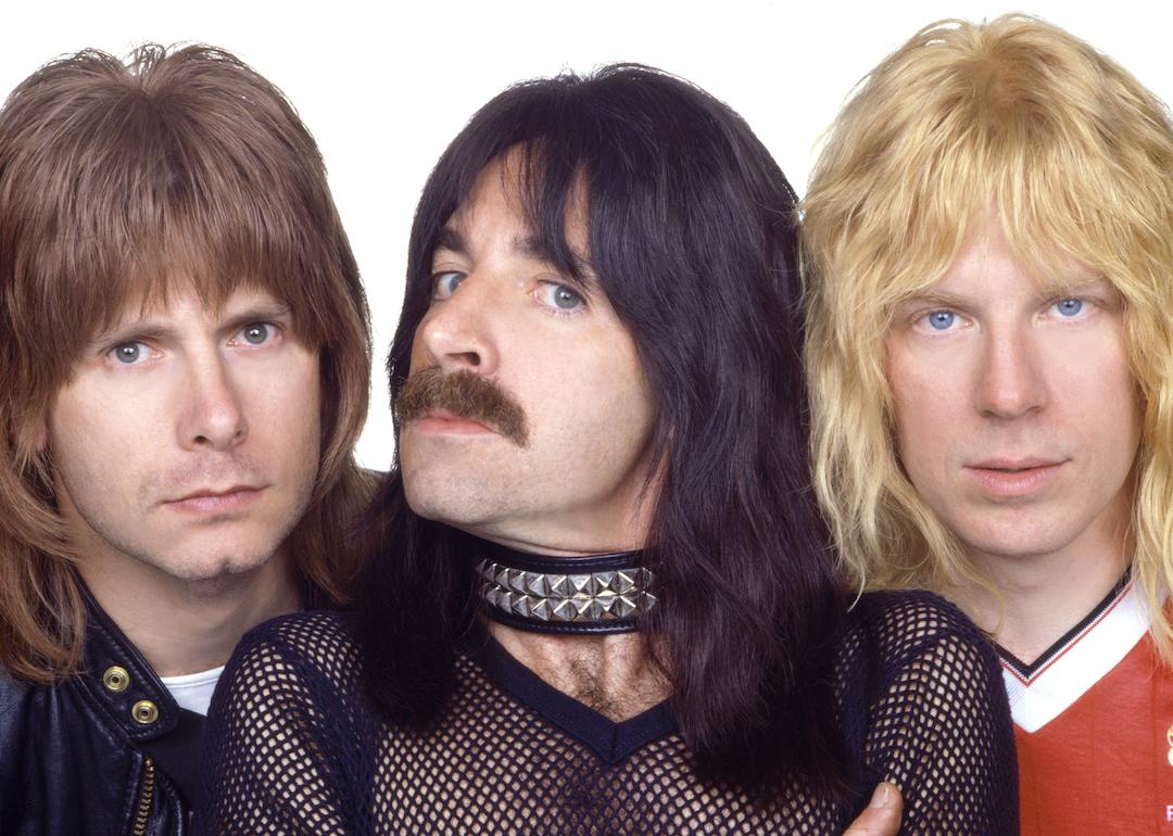 Actors Christopher Guest, Harry Shearer, and Michael McKean in the 1984 comedy 'This Is Spinal Tap.'
