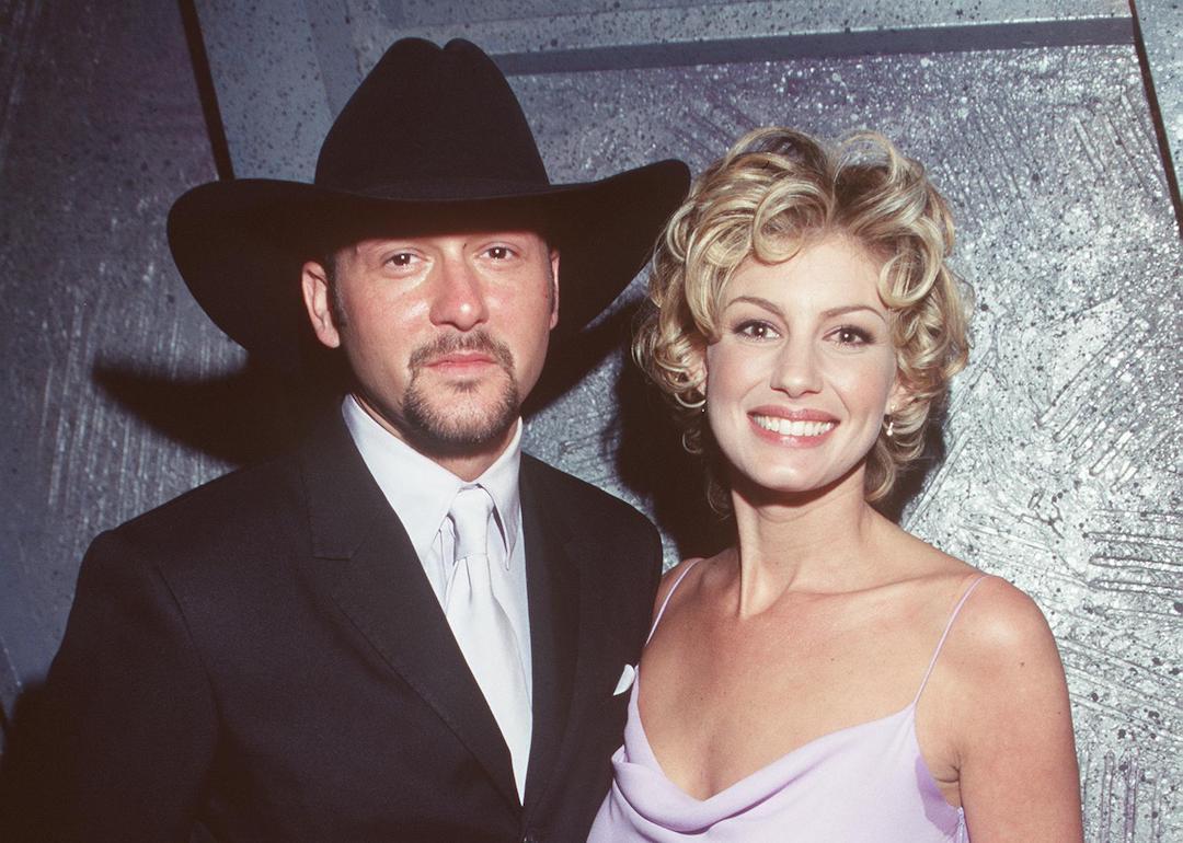 Tim McGraw and Faith Hill backstage at the 41st Annual Grammy Awards.