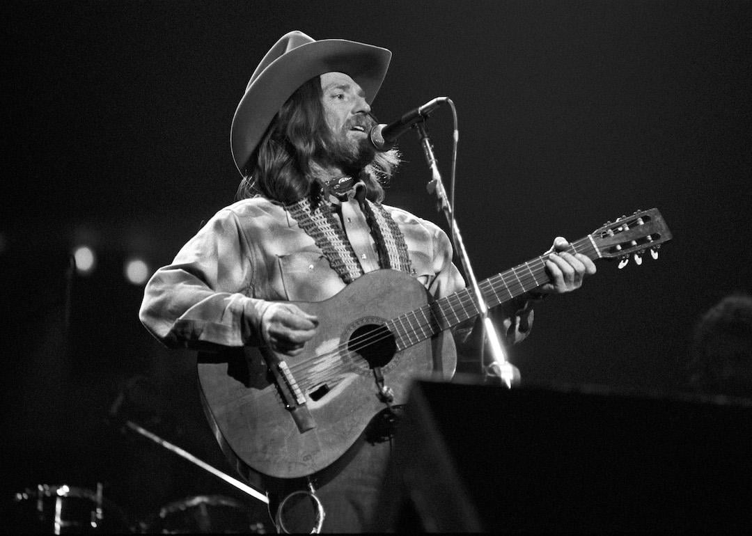 Country singer Waylon Jennings at the Omni Coliseum on March 2, 1978 in Atlanta, Georgia.