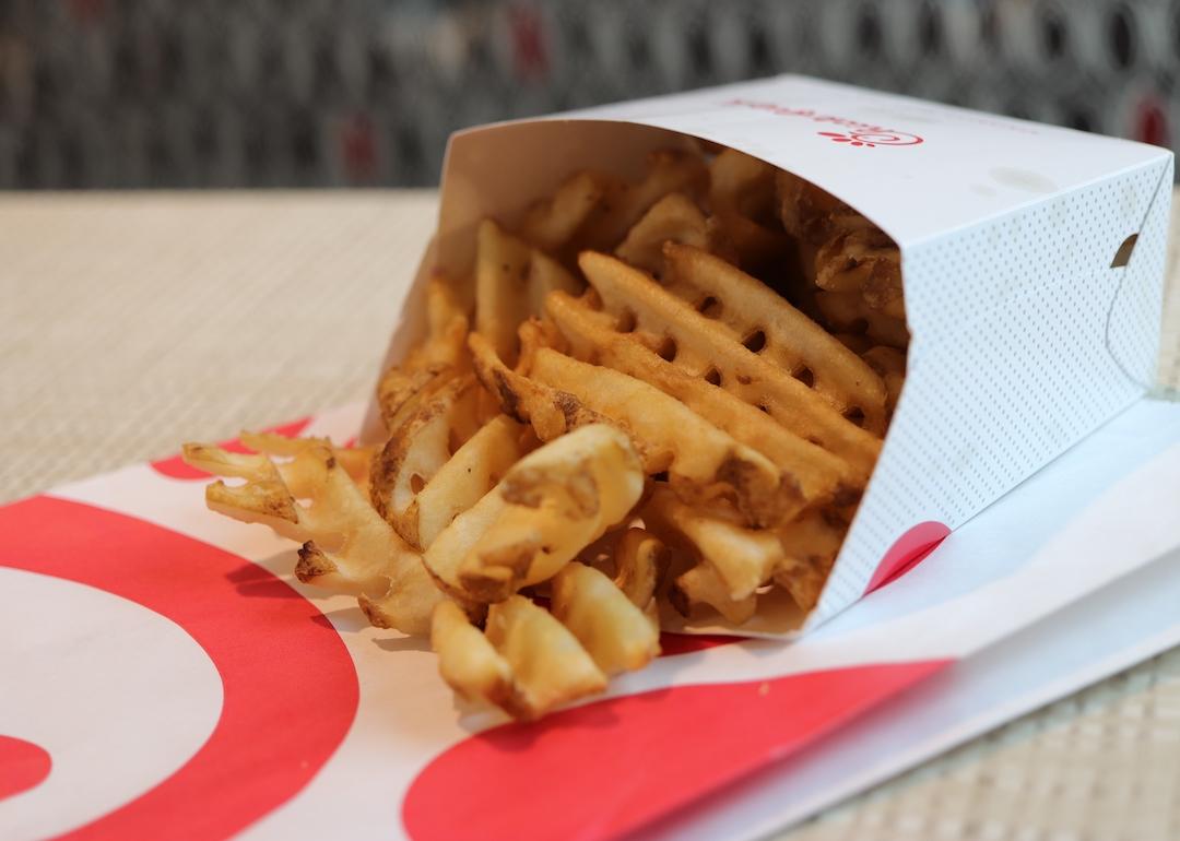 Waffle fries at a Chick-fil-A restaurant.