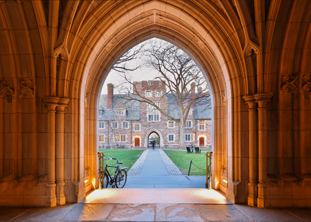 The Arched Hallway of Holder Hall on the campus of Princeton University.