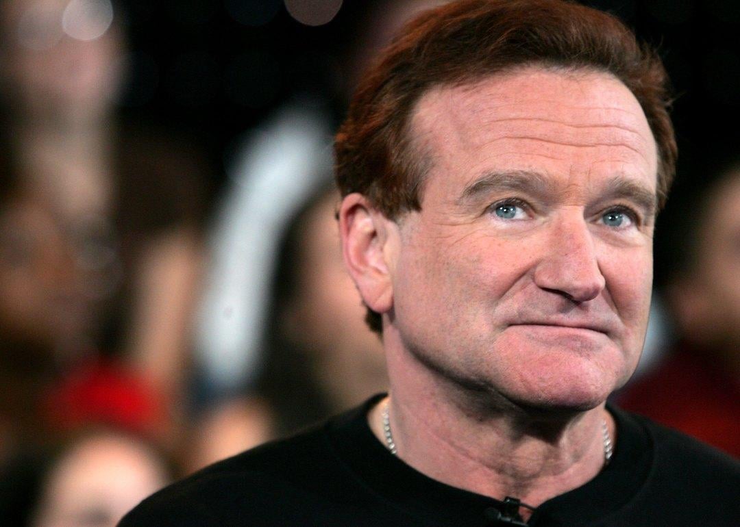 Actor Robin Williams appears onstage during MTV's 'Total Request Live' at the MTV Times Square Studios on April 27, 2006 in New York City.