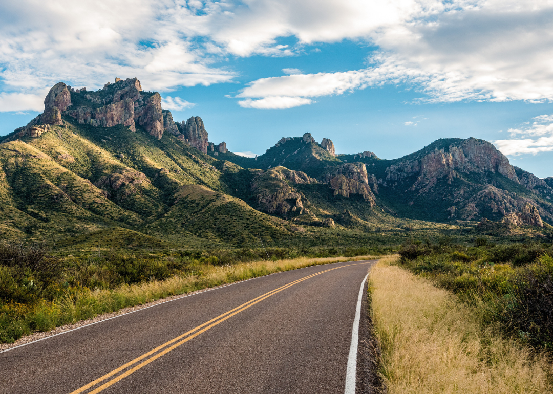 Famous panoramic view of the Chisos mountains in Big Bend NP, USA