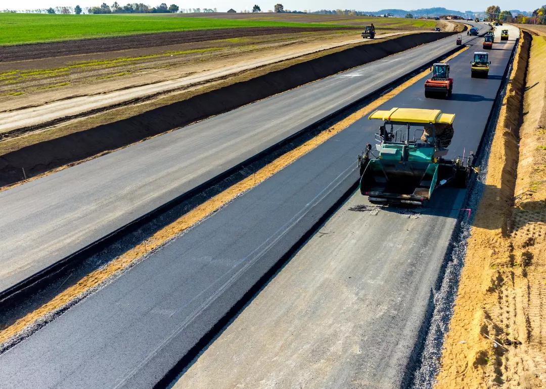 Roads being paved.