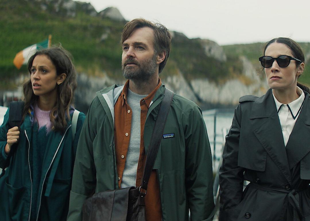 Robyn Cara, Will Forte, and Siobhán Cullen in the new Netflix series 'Bodkin.'
