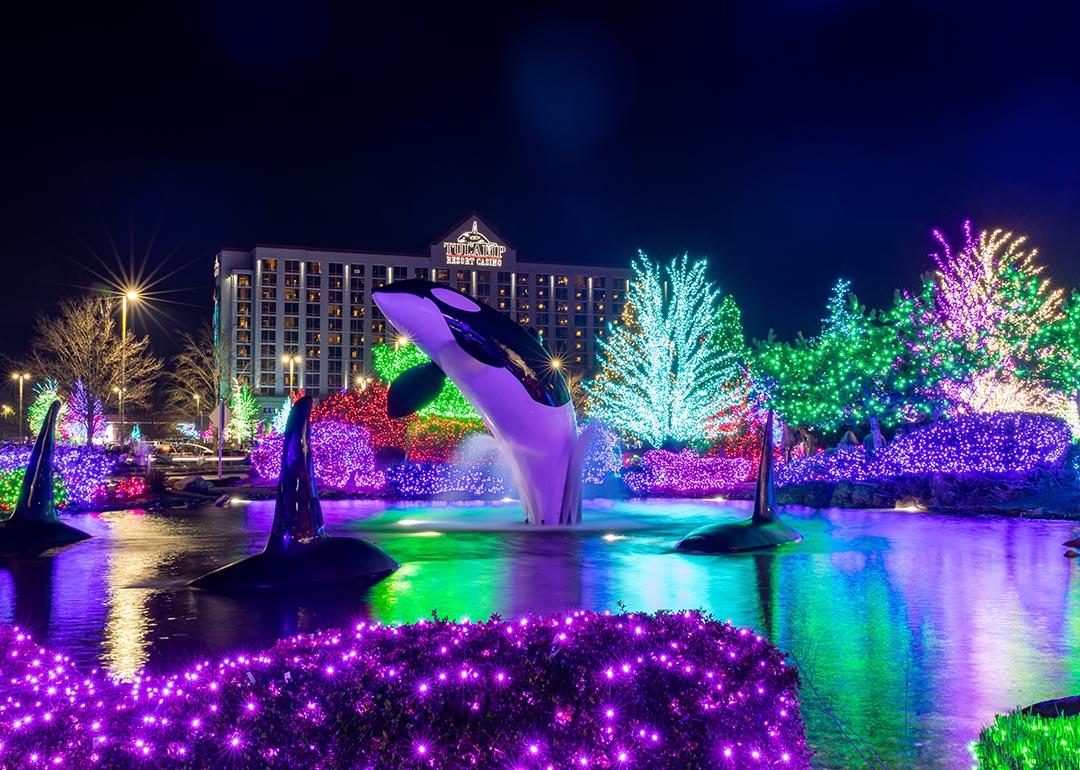 Tulalip Resort and Casino in Marysville WA, USA Dec at night in 2023