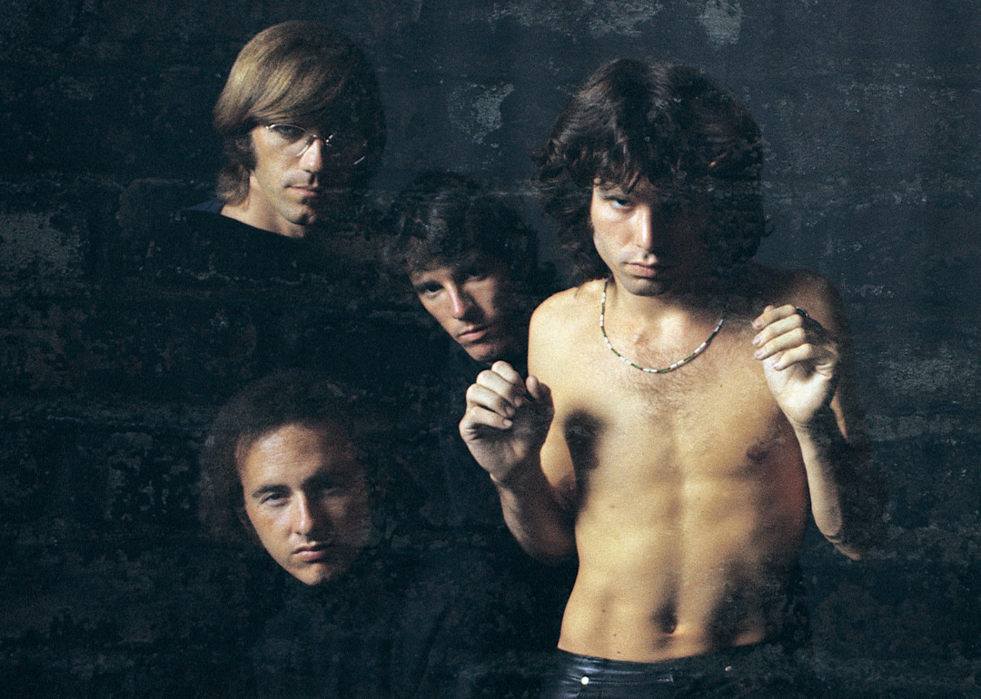 American rock band The Doors pose for their first album cover, 1967. 
