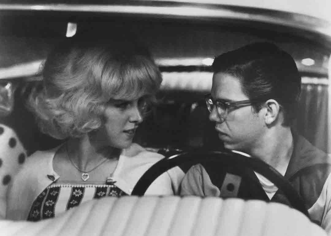 Candy Clark and Charles Martin Smith in a scene from the 1973 George Lucas film 'American Graffiti.'