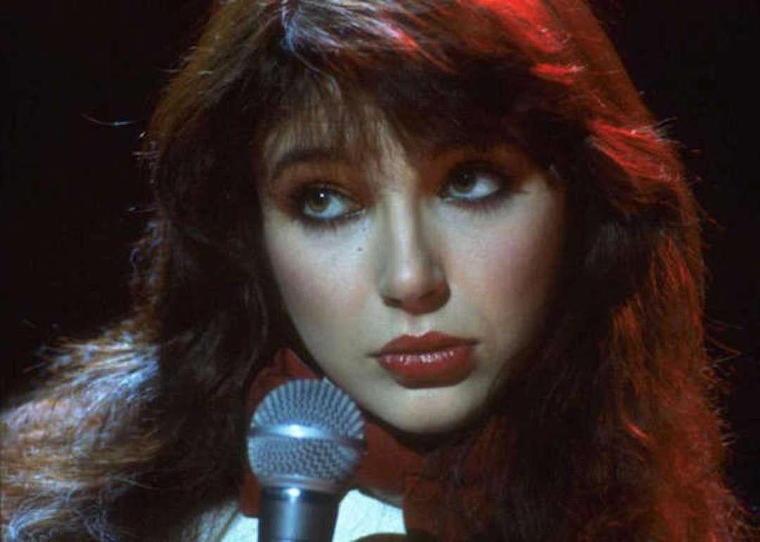 Musician Kate Bush performing live, circa 1978.