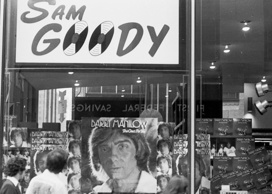 Barry Manilow display at Sam Goody in New York City in 1975.