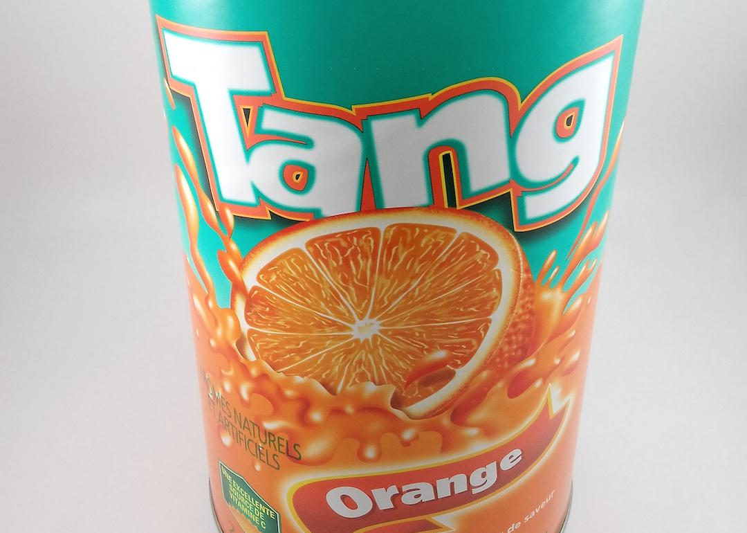 Bottle of Tang orange powdered juice.