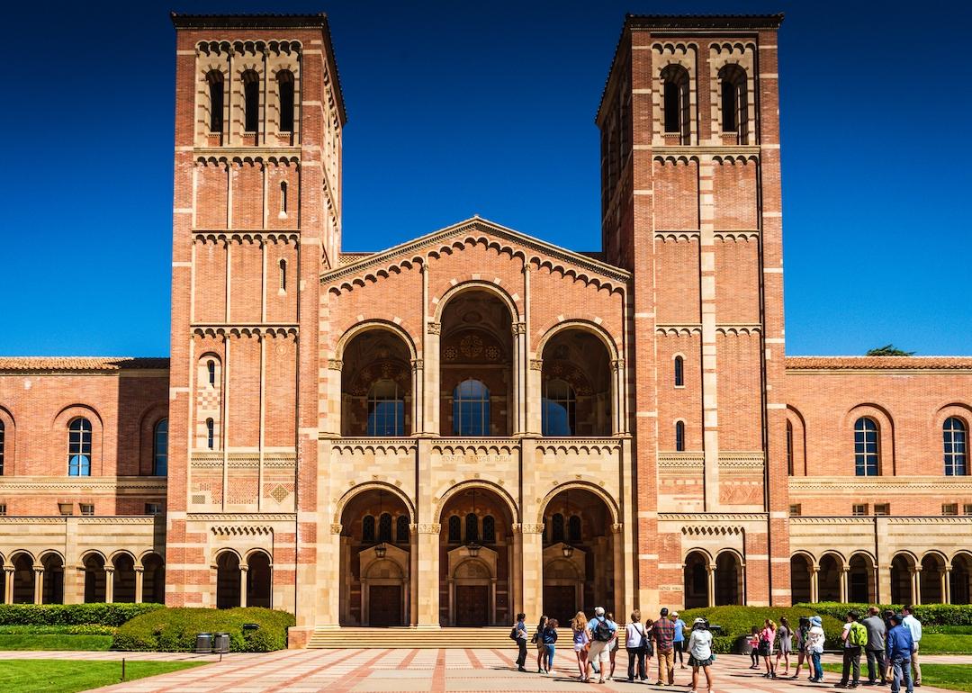  The UCLA college tour stops at Royce Hall.