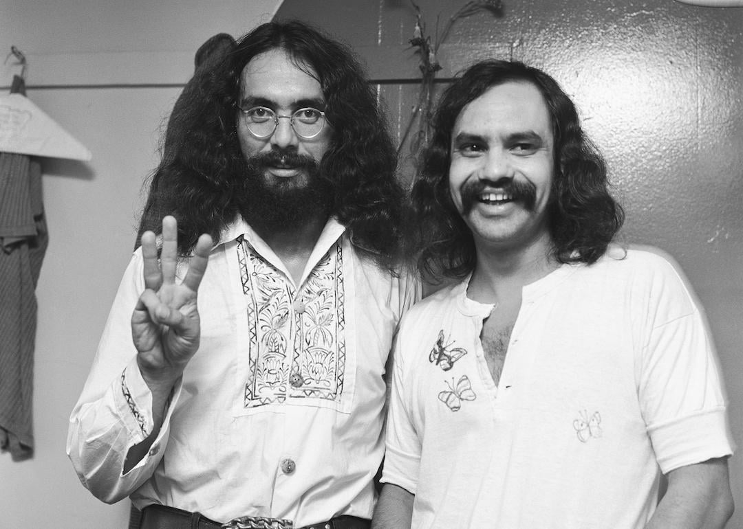 Comedy team Cheech and Chong (Tommy Chong and Richard Cheech Marin) in 1971.